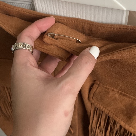 Flying Tomato Boho Fringe Faux Pockets Skirt - Picture 4 of 5